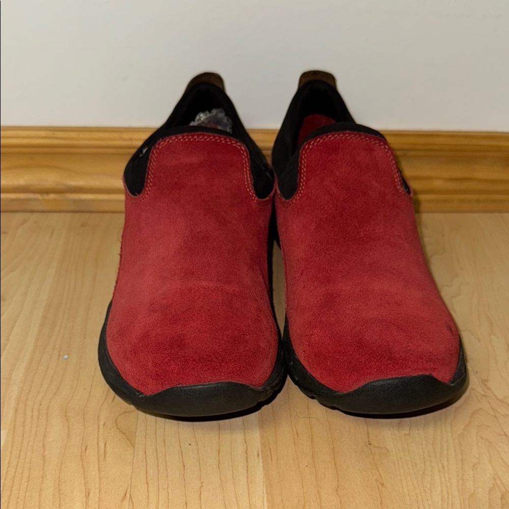 Lands' End Red and Black Flats Slip-Ons